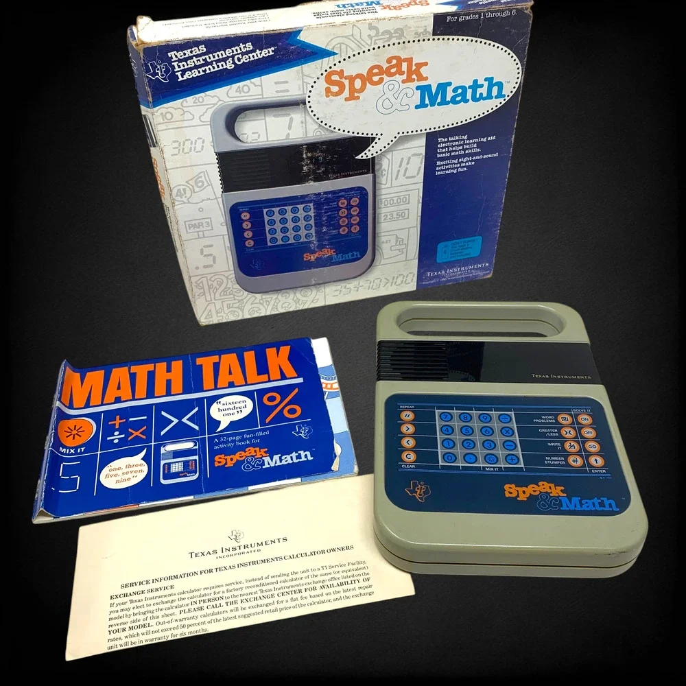 Vintage 1980 TI Speak & Math Texas Instruments Working Original Box Math Talk